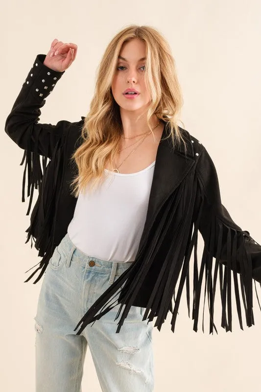 Studded Fringe Western Jacket (3 Colors)