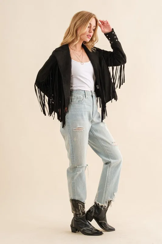 Studded Fringe Western Jacket (3 Colors)