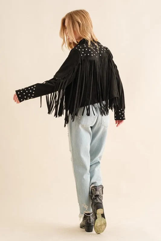 Studded Fringe Western Jacket (3 Colors)