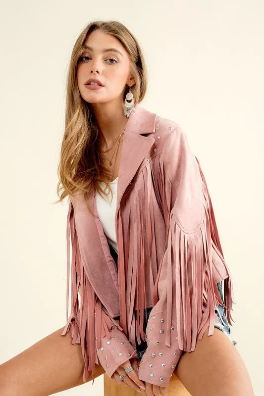 Studded Fringe Western Jacket (3 Colors)