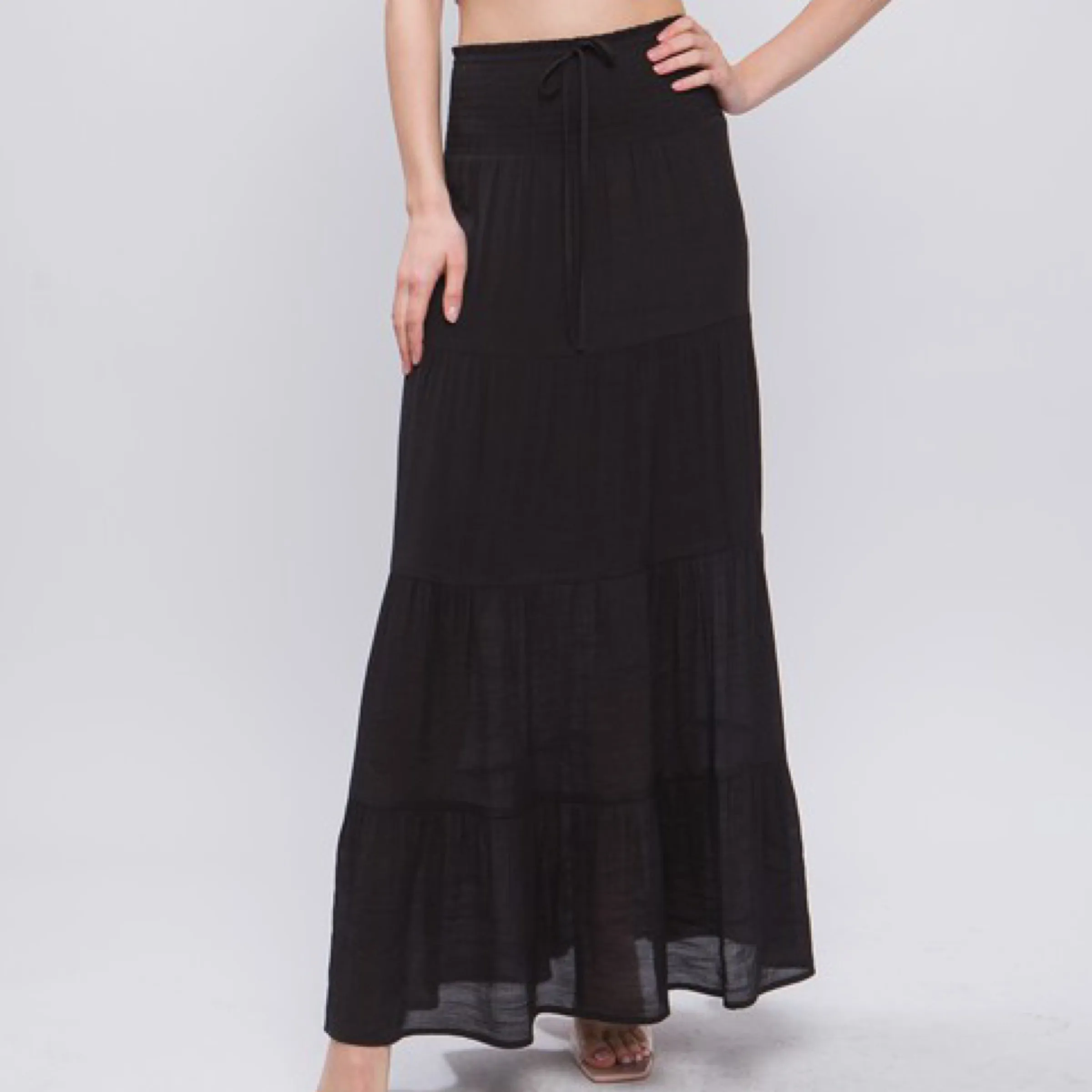 Summer Breeze Maxi Skirt Black