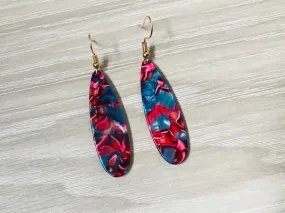 Tear Drop Tortoise Shell earrings, colorful