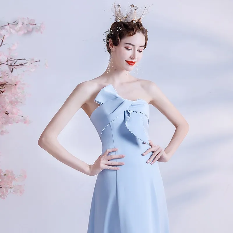 The Kera Sky Blue Tube Gown