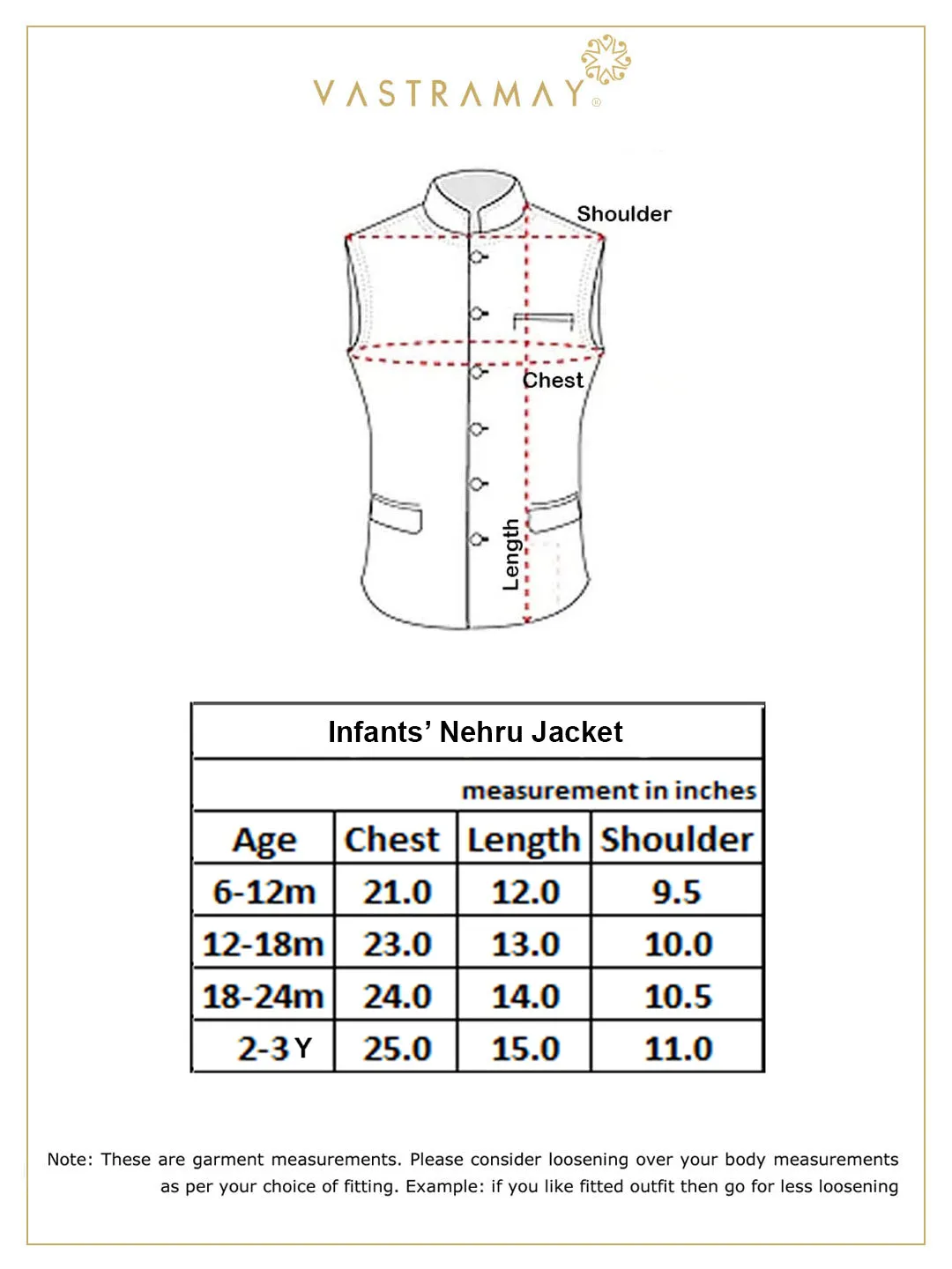 VASTRAMAY Boys Gold-Toned & Maroon Woven Design Nehru Jackets