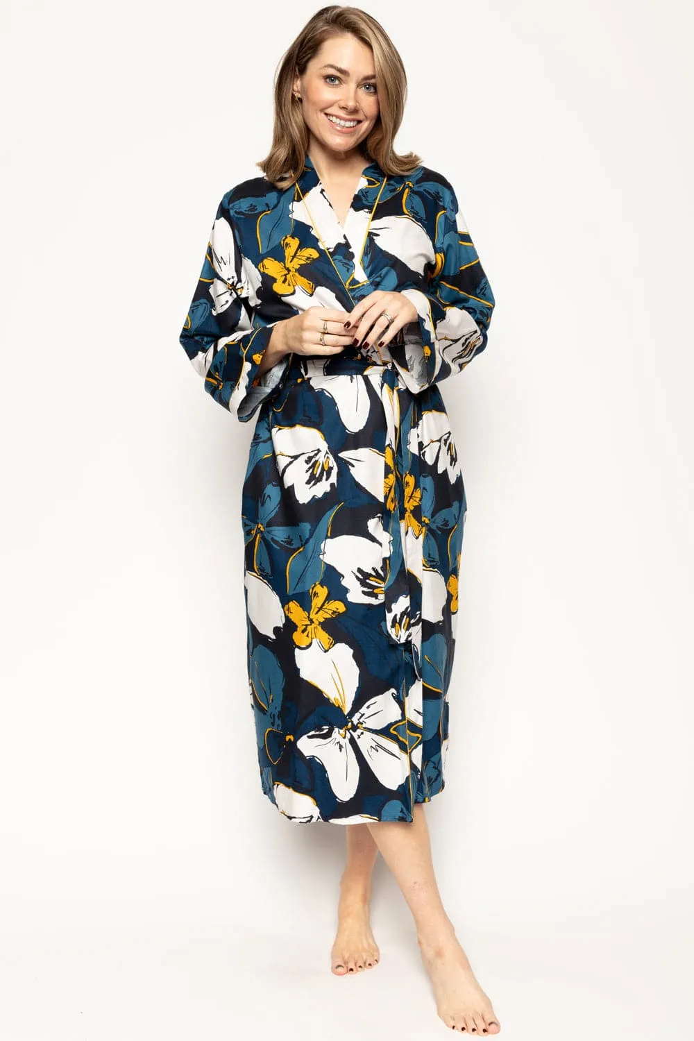 Verity Floral Print Long Dressing Gown