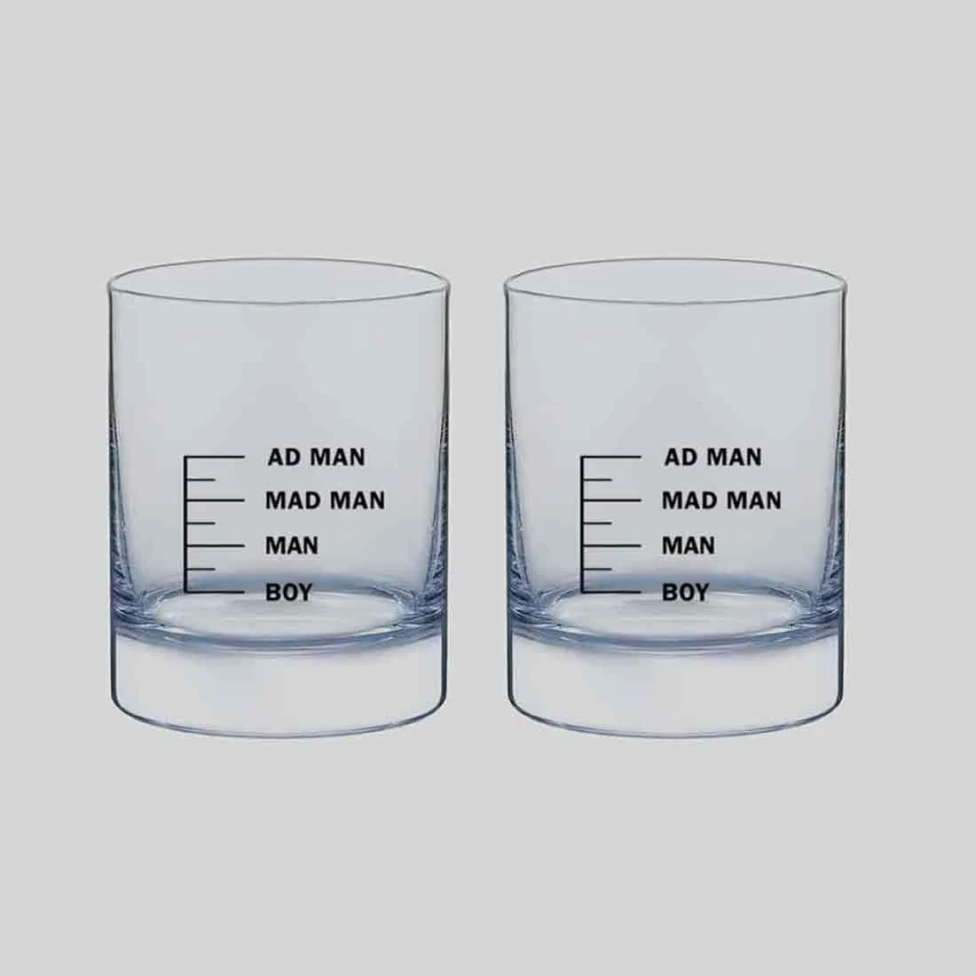 Whiskey Barware Glasses for Drinking Whisky Scotch - AD MAN MAD MAN MAN BOY