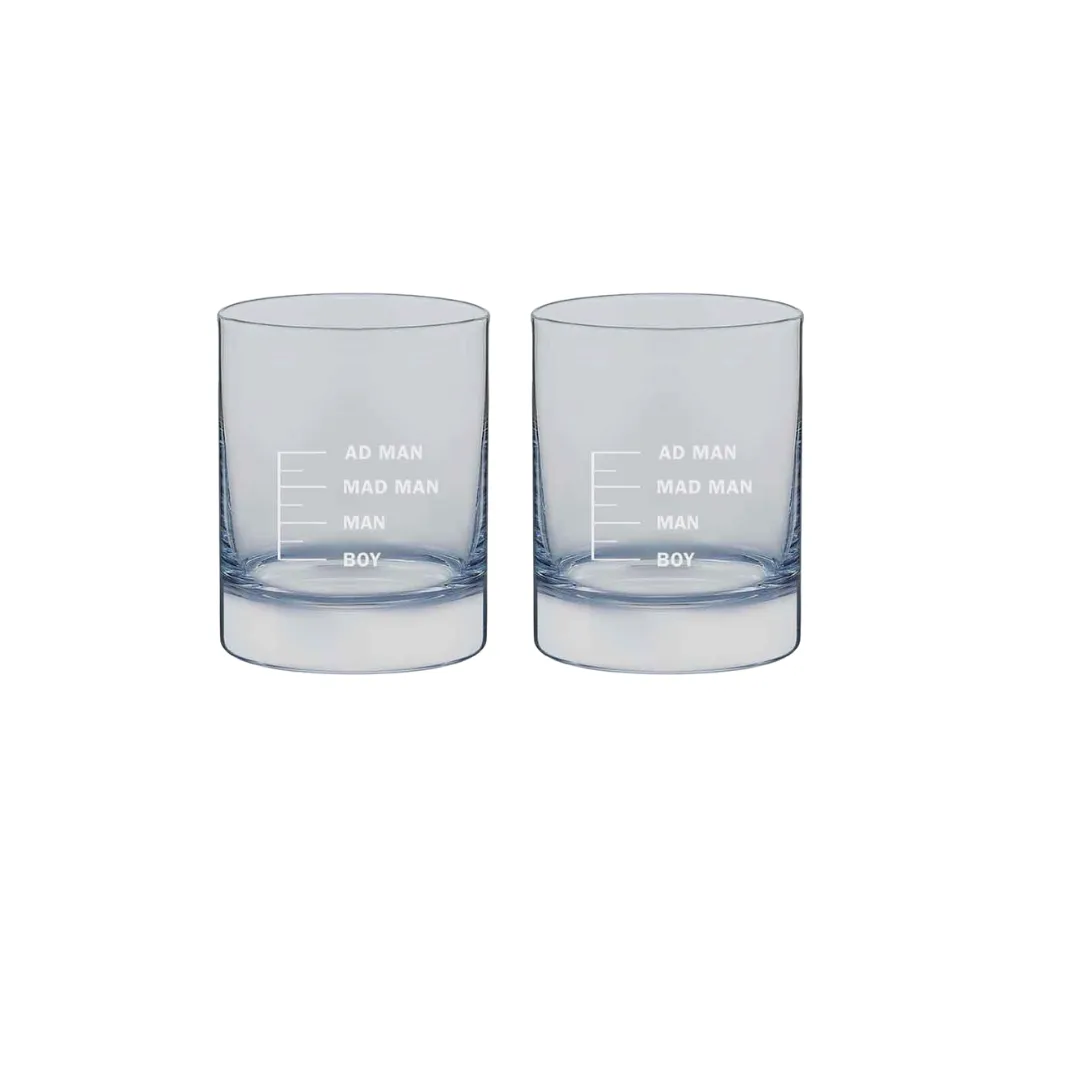 Whiskey Barware Glasses for Drinking Whisky Scotch - AD MAN MAD MAN MAN BOY