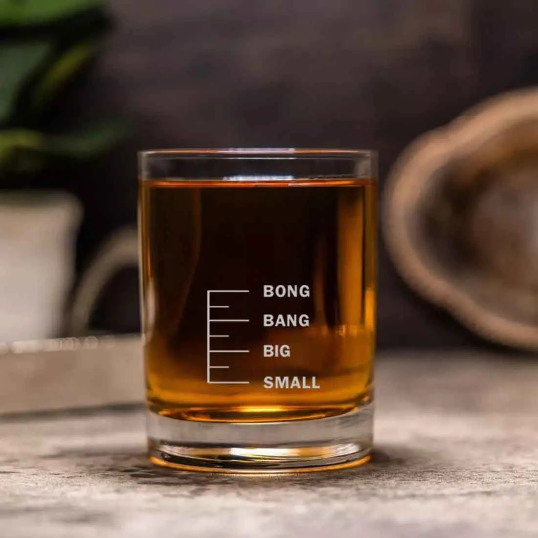 Whiskey Glasses Bar Glass for Drinking Bourbon - BONG BANG BIG SMALL