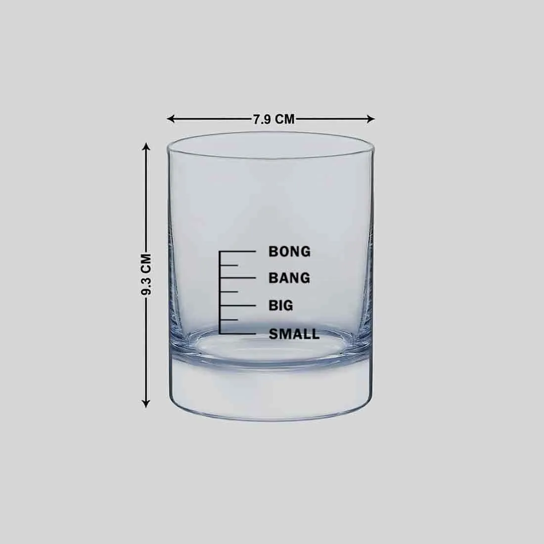 Whiskey Glasses Bar Glass for Drinking Bourbon - BONG BANG BIG SMALL