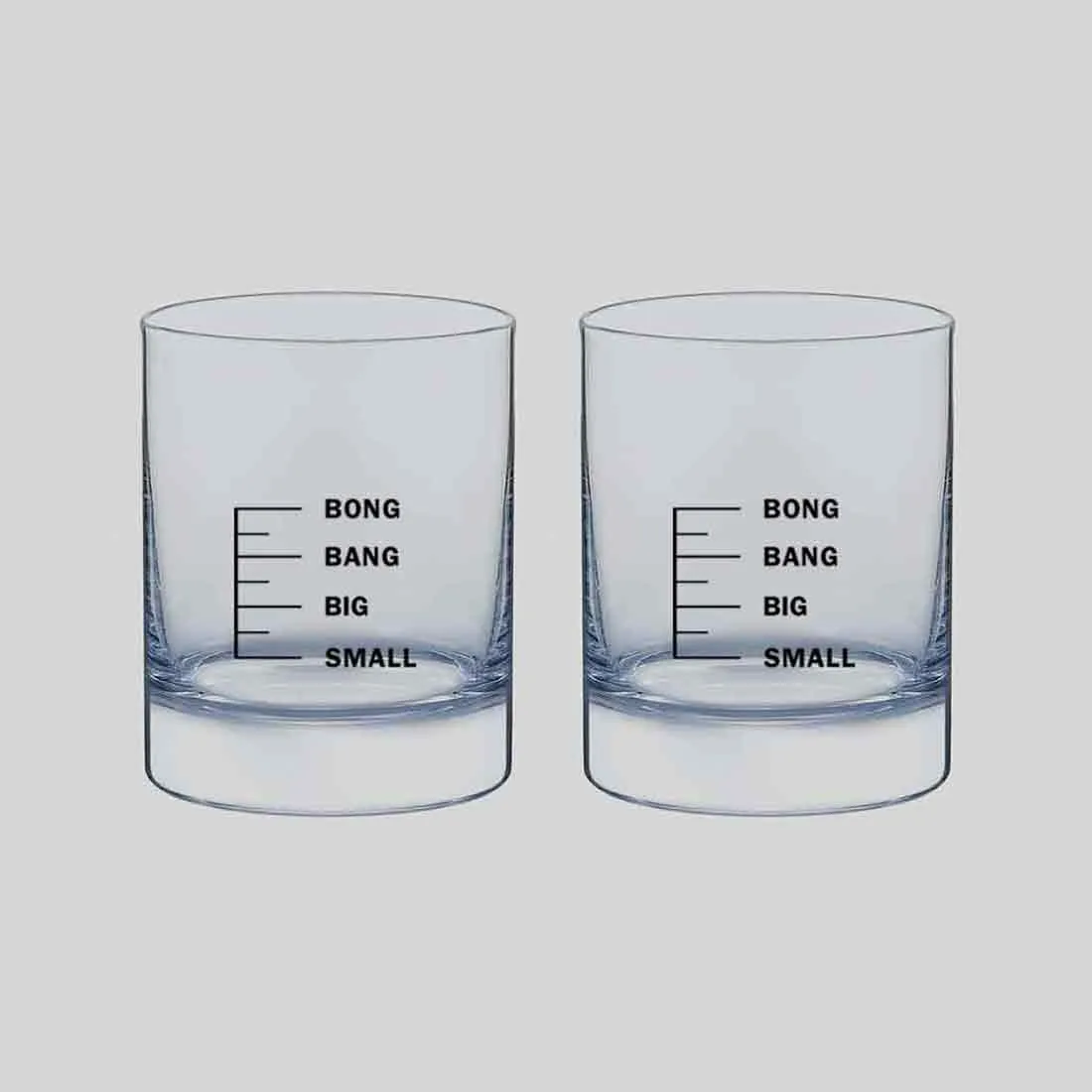 Whiskey Glasses Bar Glass for Drinking Bourbon - BONG BANG BIG SMALL