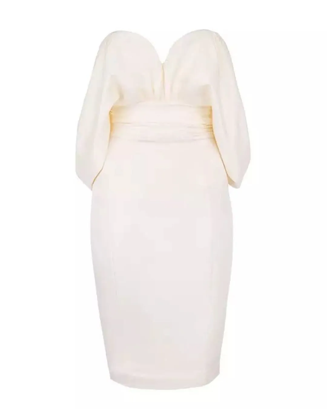 White Drop Shoulder Strapless Dress