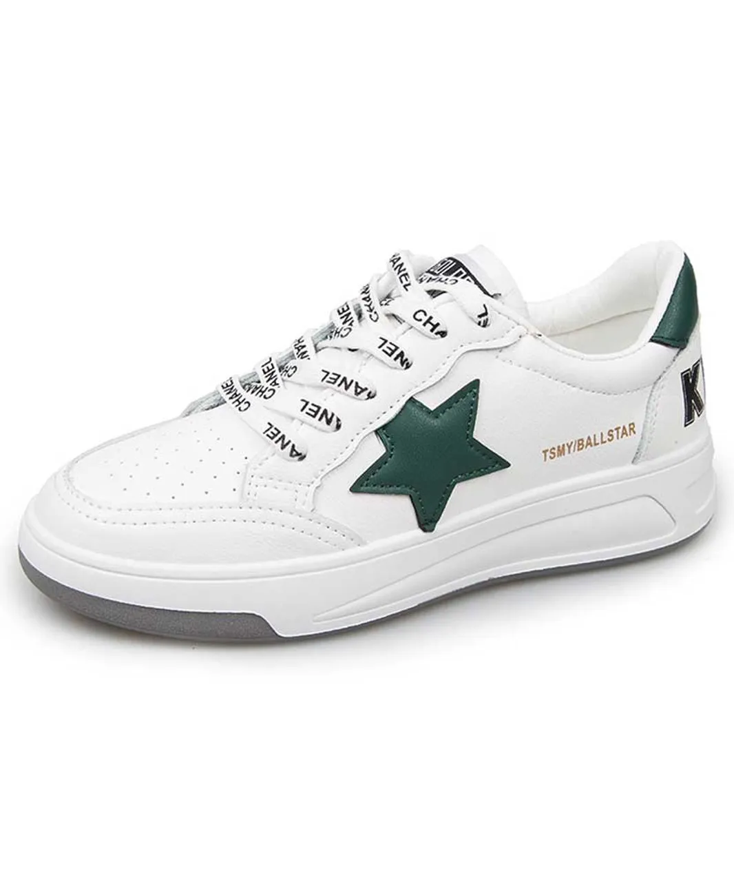 White green star letter print shoe sneaker