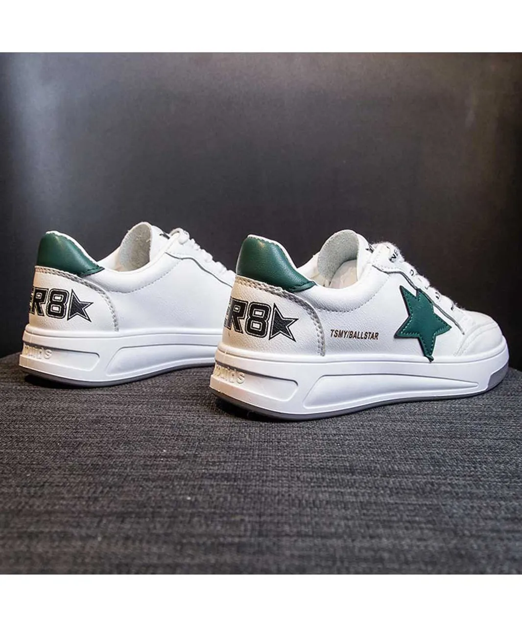 White green star letter print shoe sneaker