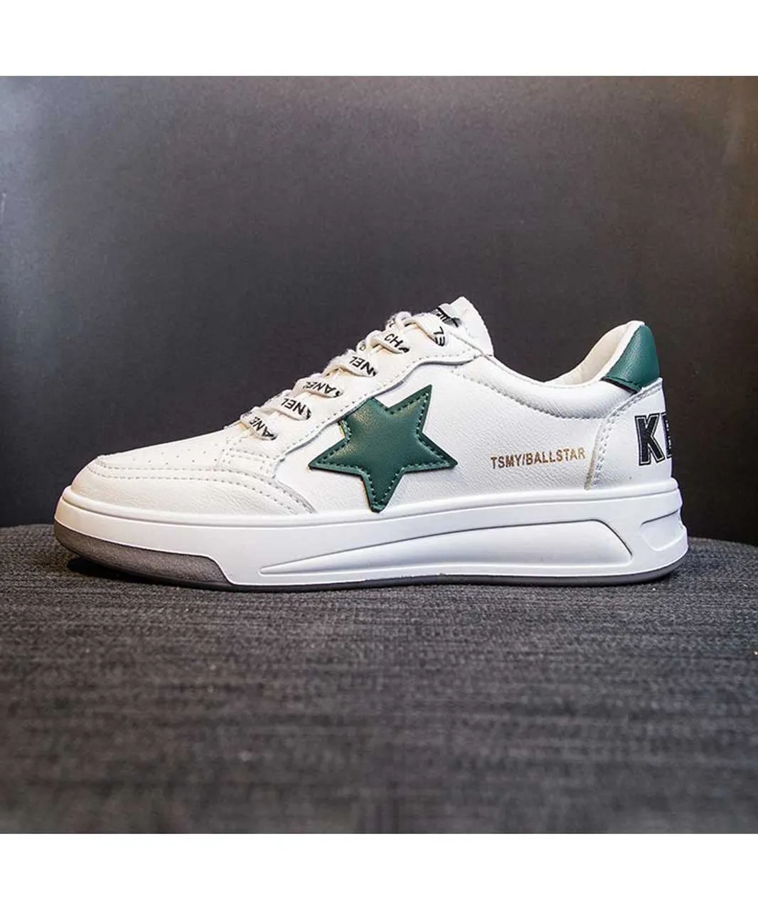 White green star letter print shoe sneaker