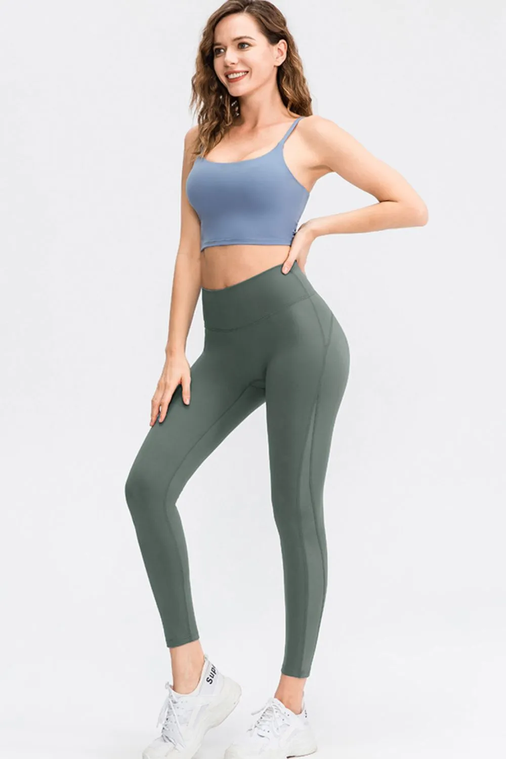 Wide Waistband Slim Fit Long Sports Leggings