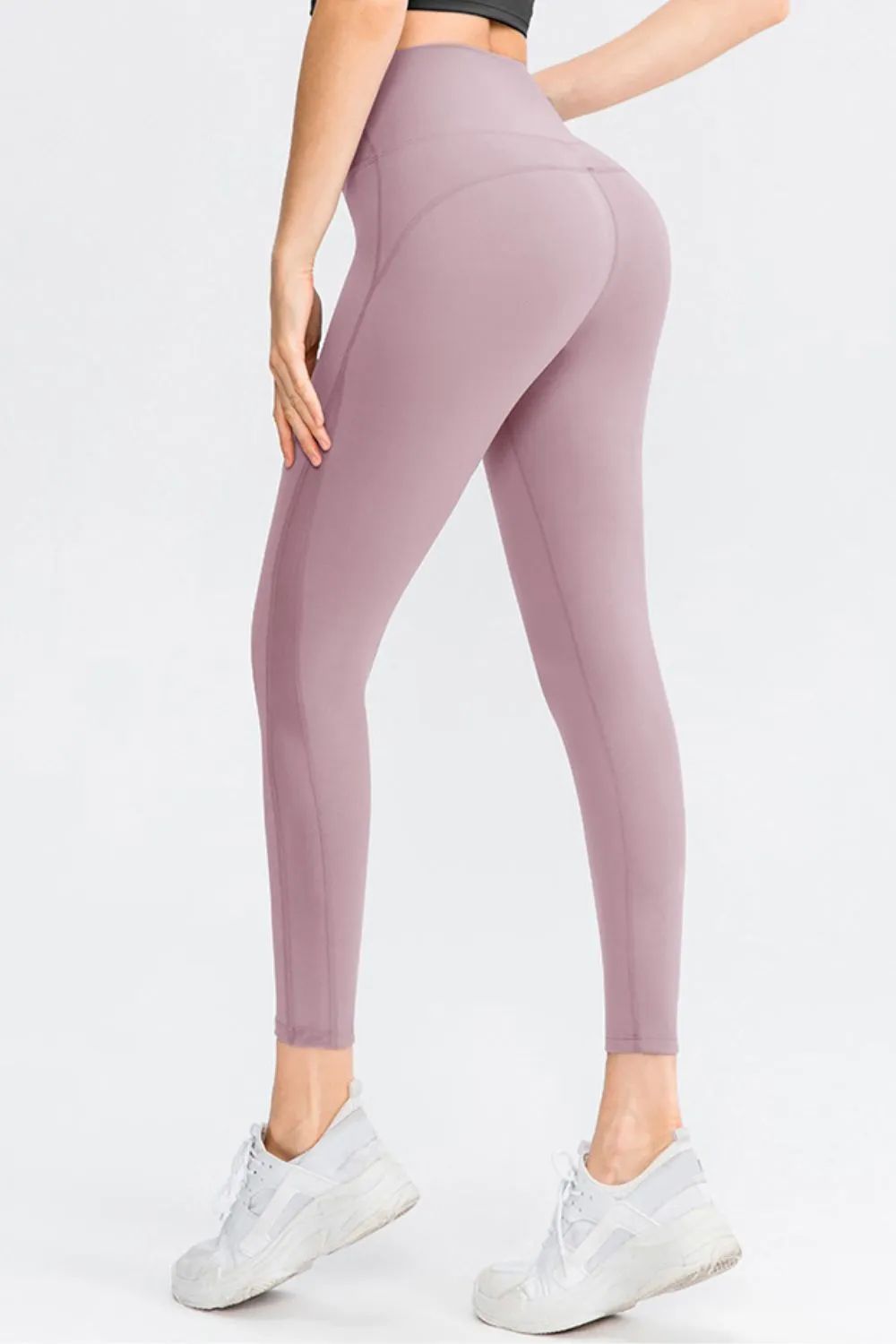 Wide Waistband Slim Fit Long Sports Leggings