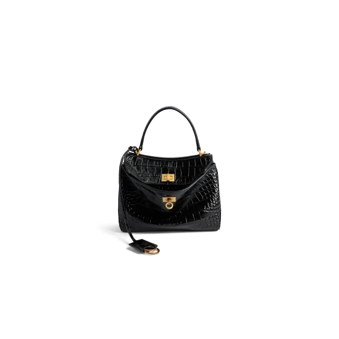      Women's Rodeo Mini Handbag Crocodile Embossed  in Black 