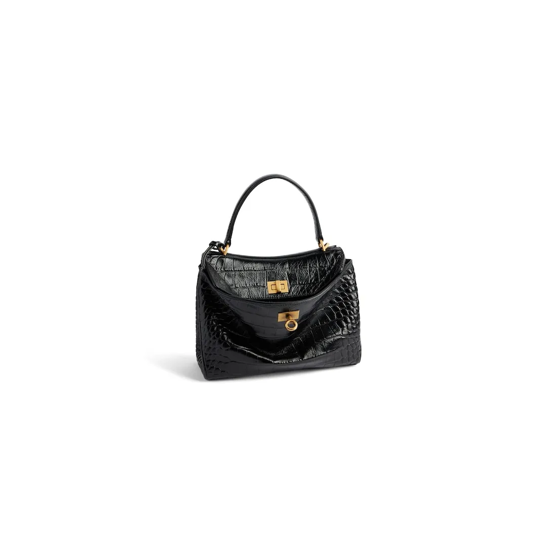      Women's Rodeo Mini Handbag Crocodile Embossed  in Black 