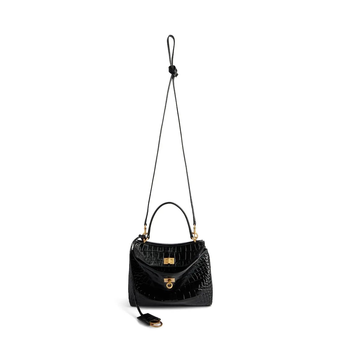      Women's Rodeo Mini Handbag Crocodile Embossed  in Black 