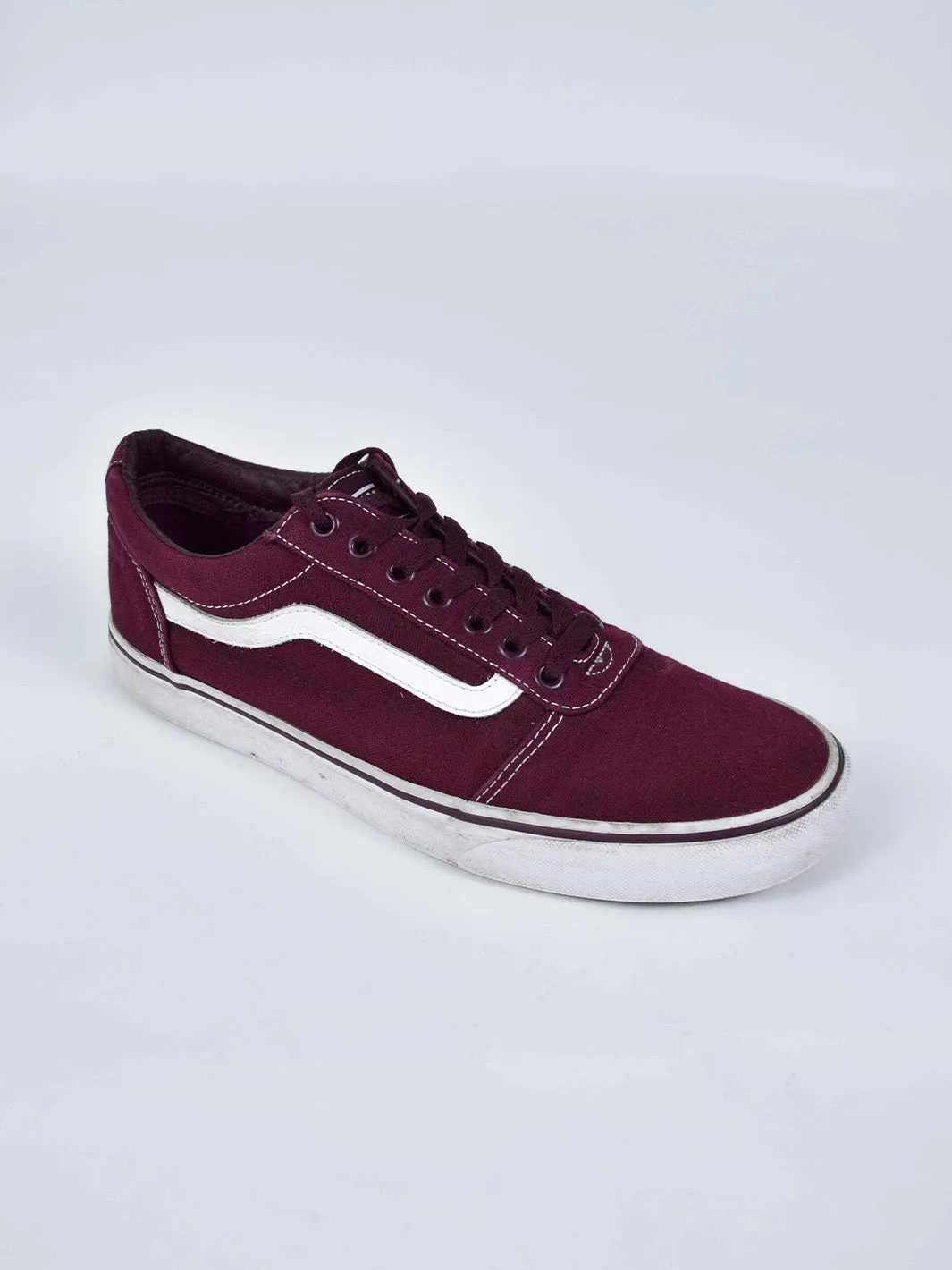 Y2K burgundy suede Vans sneakers