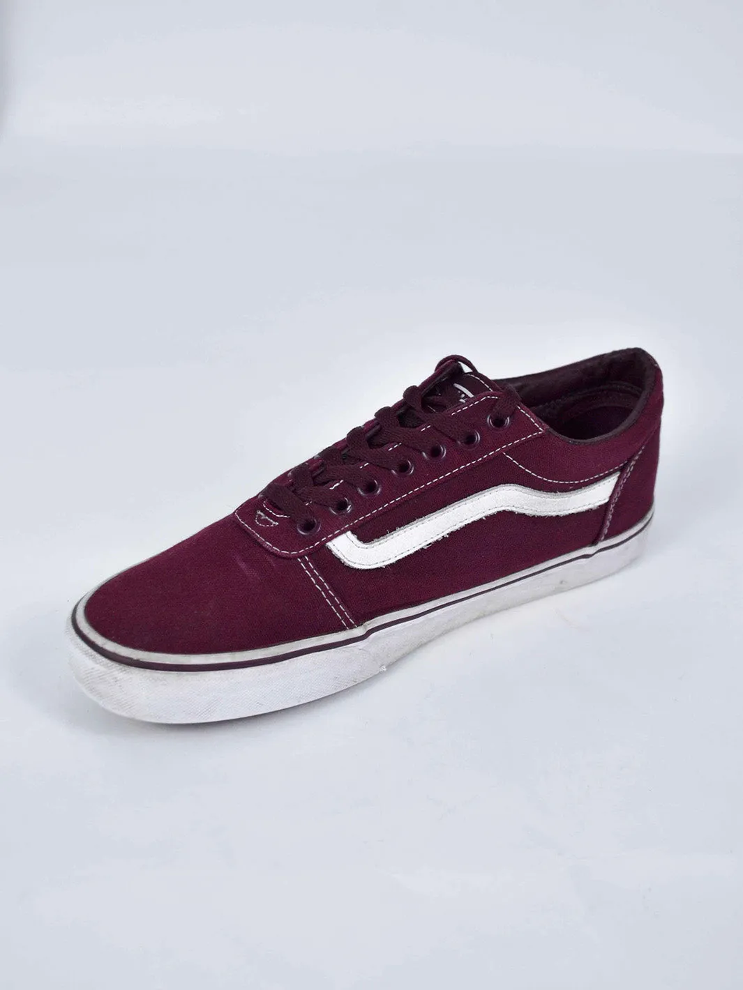 Y2K burgundy suede Vans sneakers