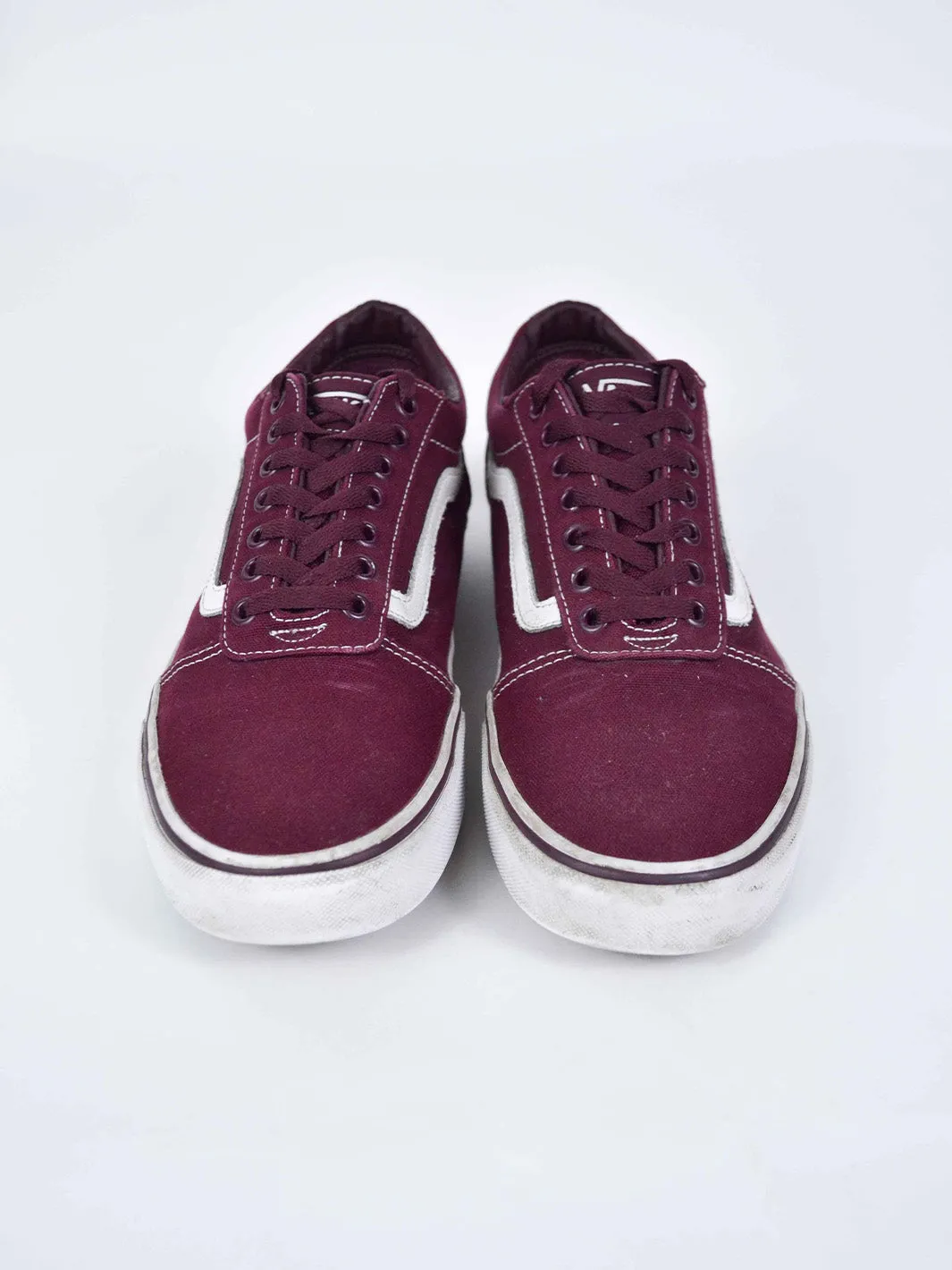 Y2K burgundy suede Vans sneakers