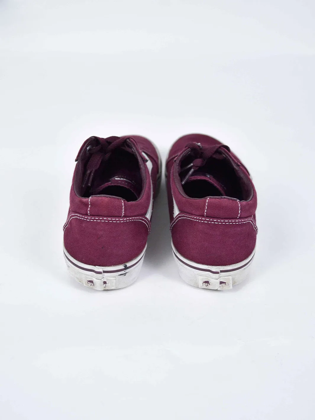 Y2K burgundy suede Vans sneakers