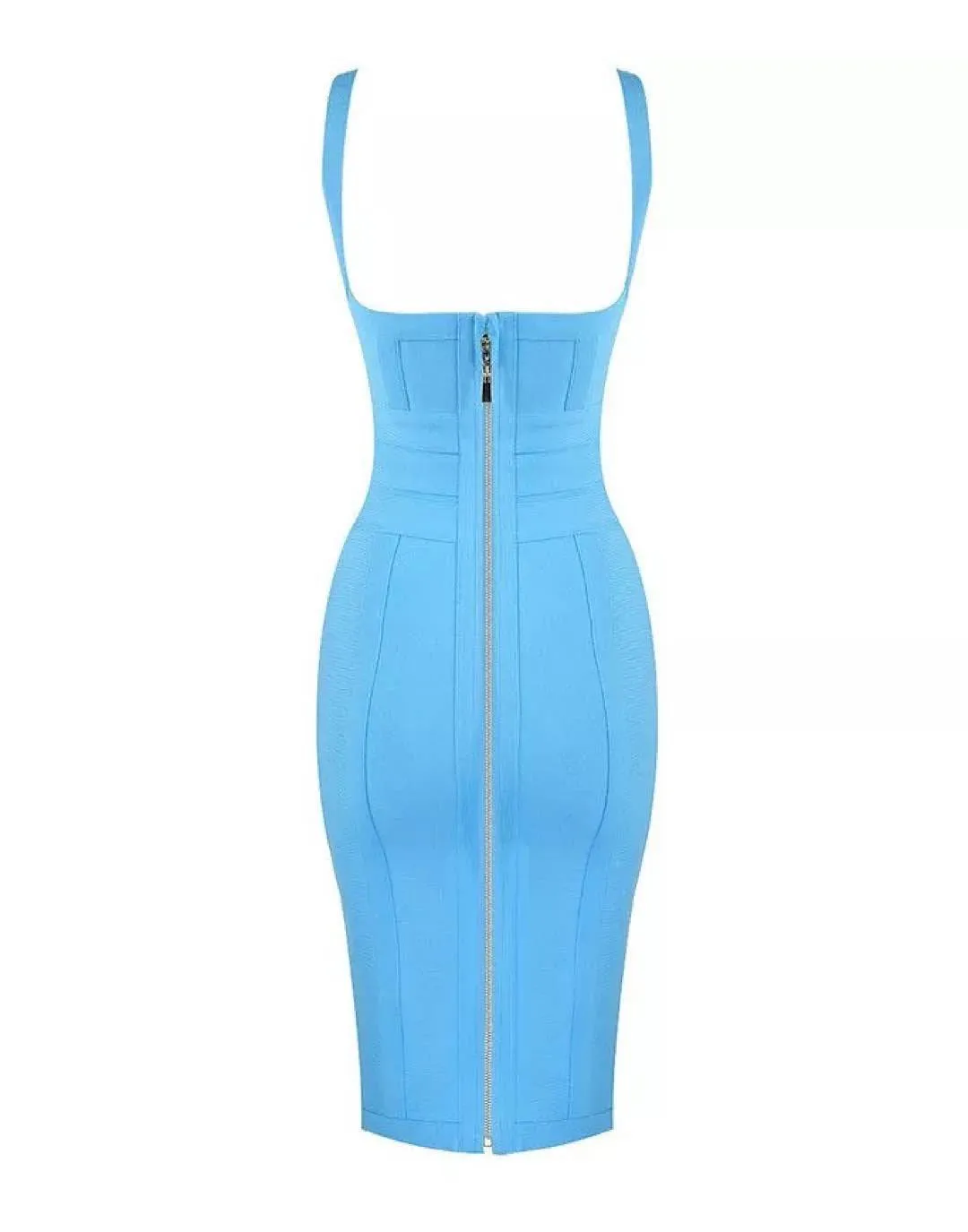 Zipper Back Strapped Bandage Mini Dress