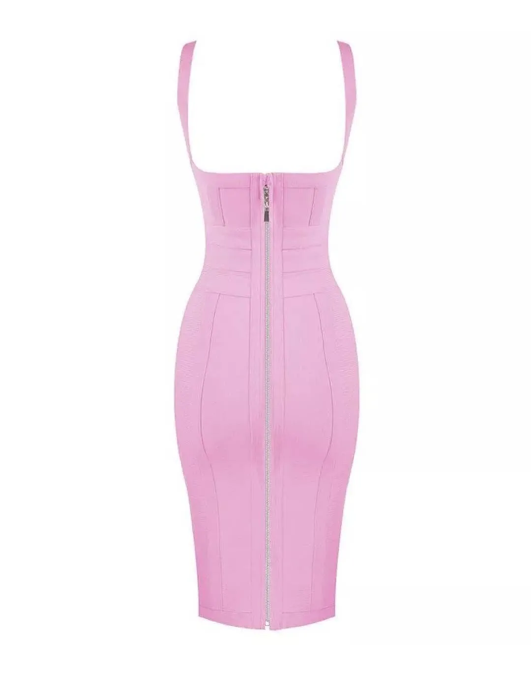 Zipper Back Strapped Bandage Mini Dress